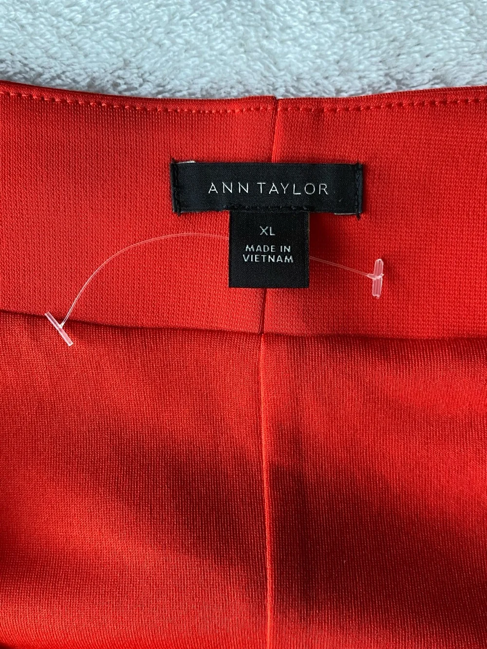 Ann Taylor Twist Front Jersey Dress Crimson Orange sz XL - Picture 10 of 15